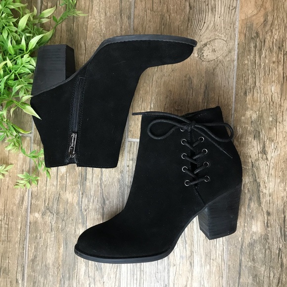 Jessica Simpson Shoes - Jessica Simpson side lace bow black suede bootie 6
